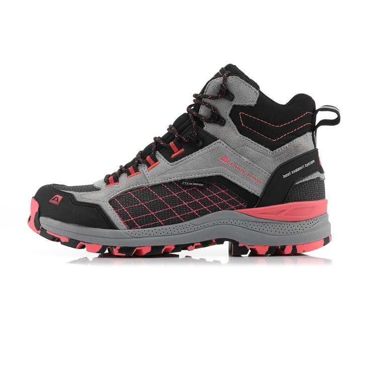 ALPINE PRO - ZERNE OUTDOOROVÁ OBUV S FUNKČNOU MEMBRÁNOU